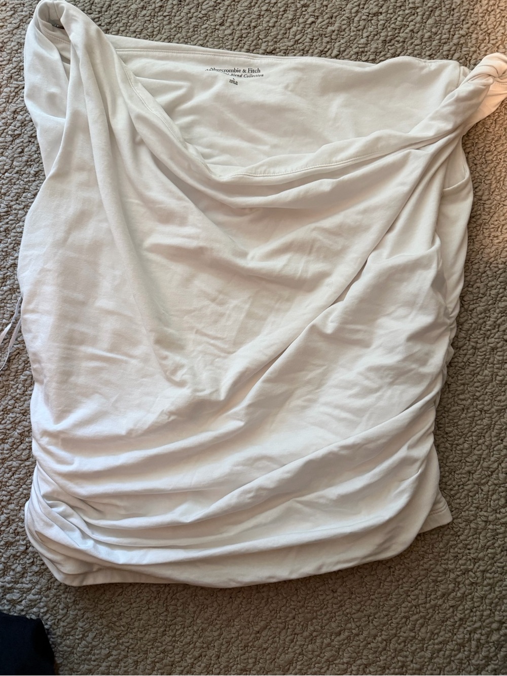Abercrombie & Fitch White Fitted off the shoulder top
